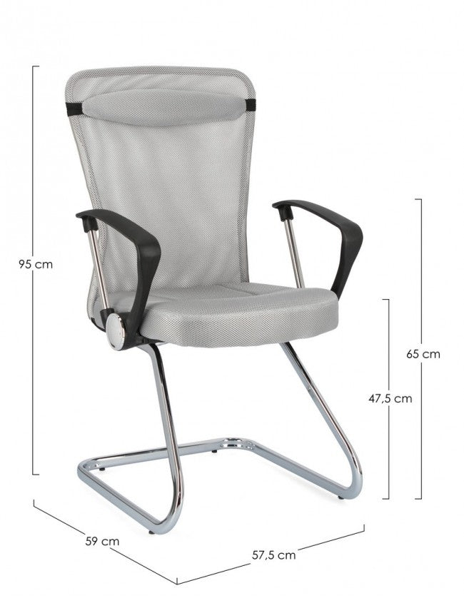 2x Chaise de Bureau C-Br Kingston Gris