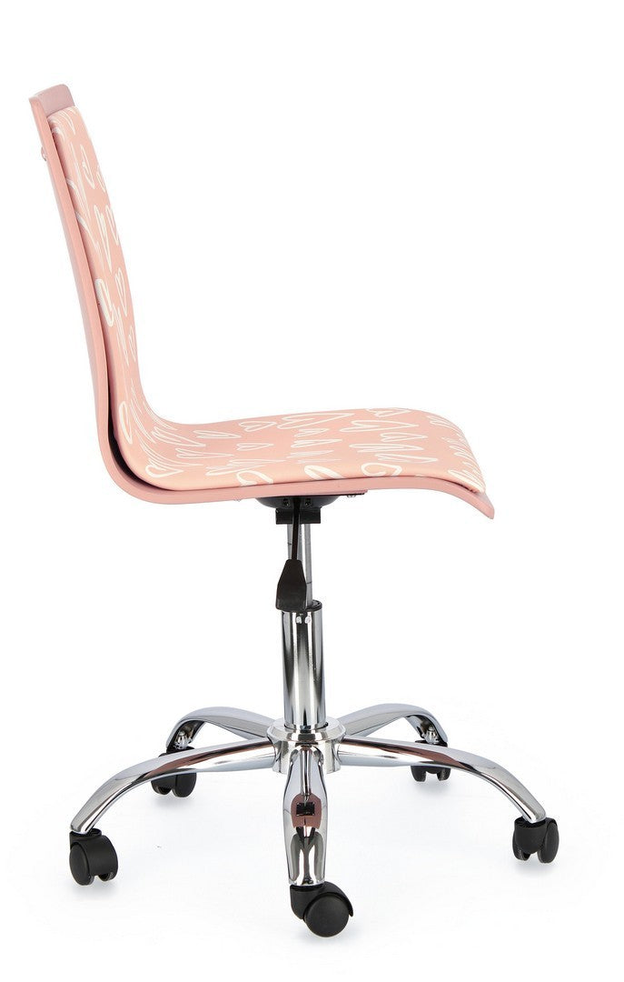 Chaise de bureau en acier simili cuir Young Hearts 42,5 x 40 x 87 cm