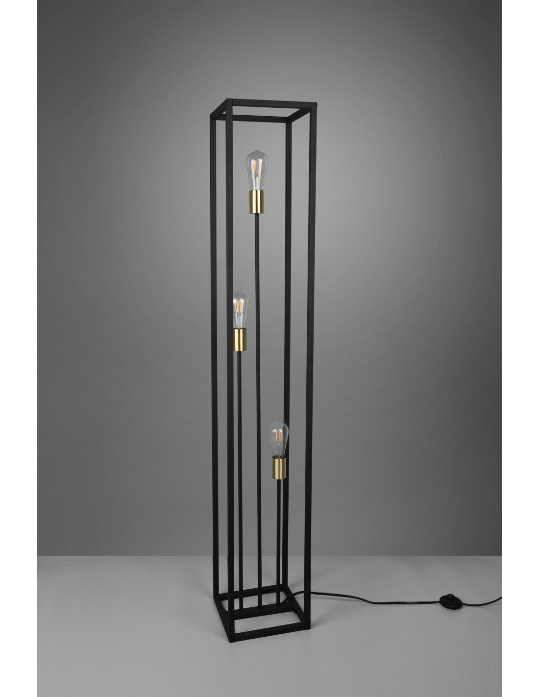 Lampadaire de Salon 3 Lumières Structure Métal Noir Vito Trio Lighting