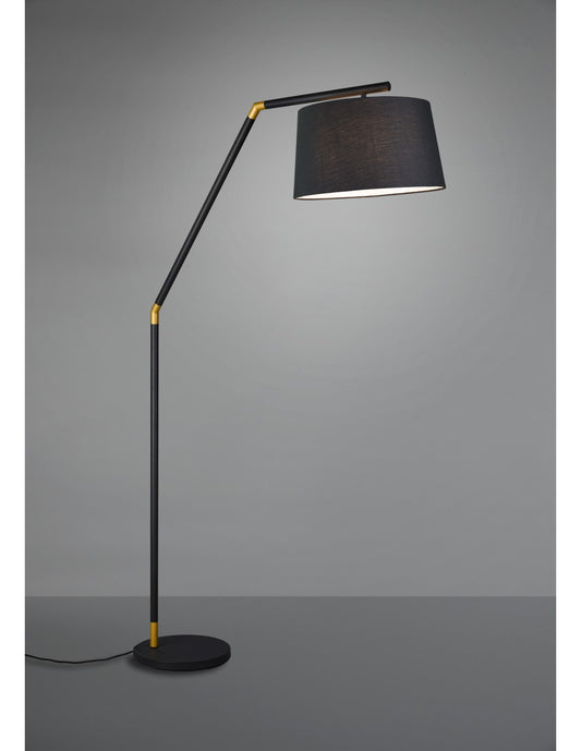Lampadaire Tracy 1xE27 Abat-jour Noir Tissu Noir H175 cm Trio Lighting