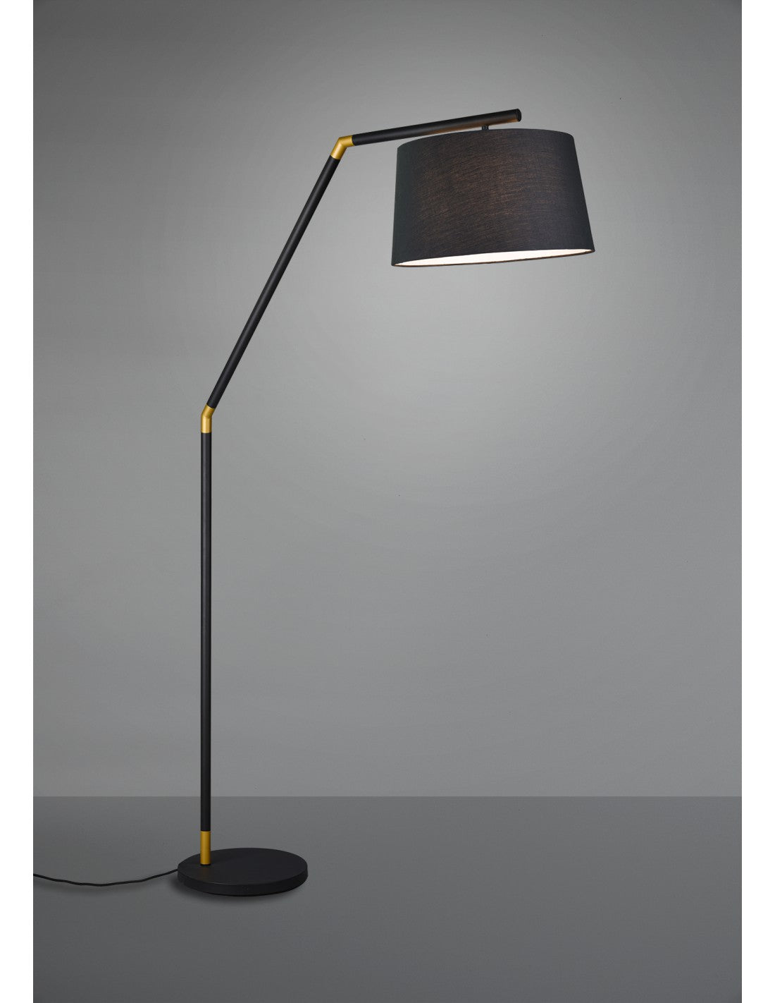 Lampadaire Tracy 1xE27 Abat-jour Noir Tissu Noir H175 cm Trio Lighting
