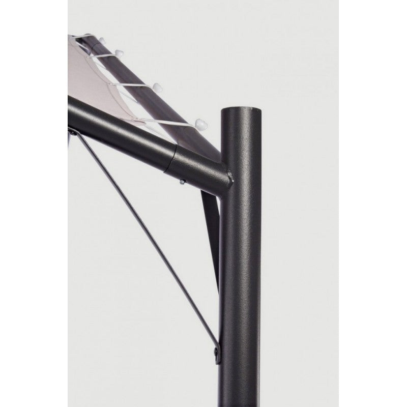 Tonnelle de jardin en forme de dôme gris anthracite 3,5x3,5xh 260 cm