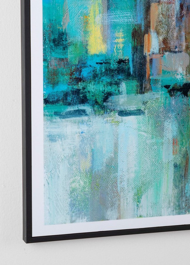 Tableau ville horizon avec cadre 120x90 cm