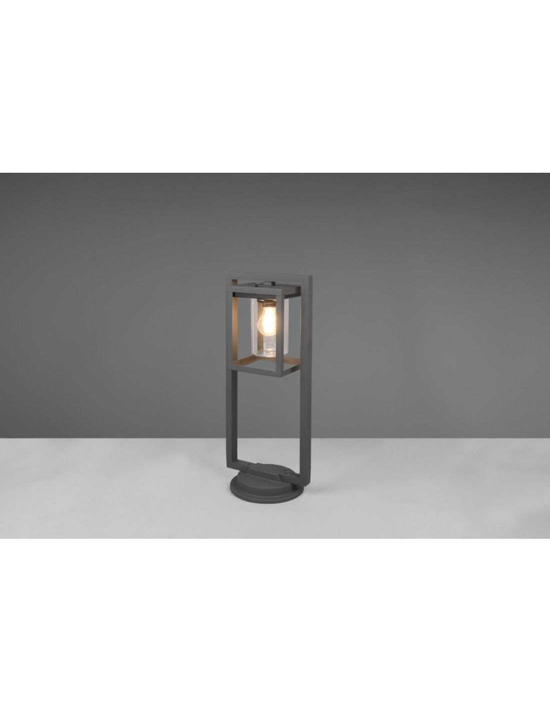 Lanterne cylindrique en verre long Anthracite Borne IP44 Trio Éclairage Capteur crépusculaire