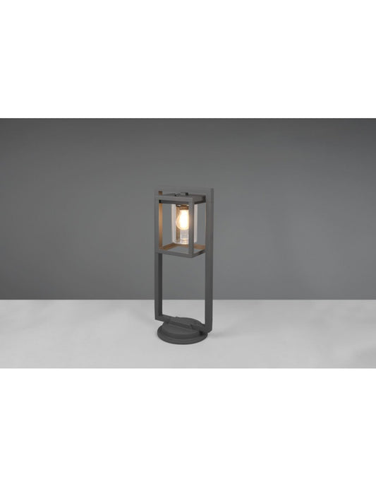 Lanterne cylindrique en verre long Anthracite Borne IP44 Trio Éclairage Capteur crépusculaire