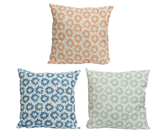 Coussin fleuri d'extérieur en polyester