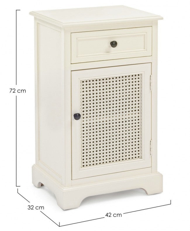 Table de chevet classique Amabel 1 porte et 1 tiroir 42x32x72h cm