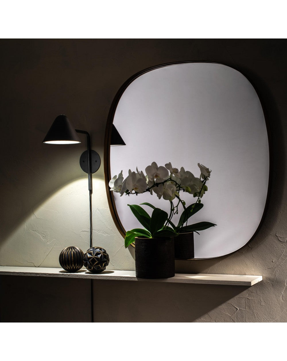 Applique LED Antares en métal STS noir