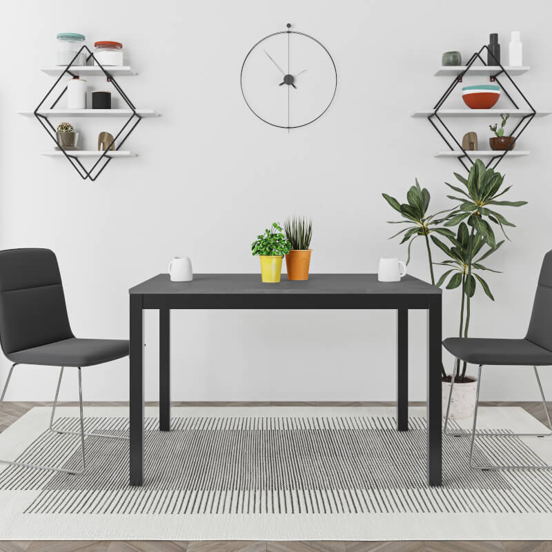 Table extensible Monster 120x80 Structure anthracite et plateau gris rétro