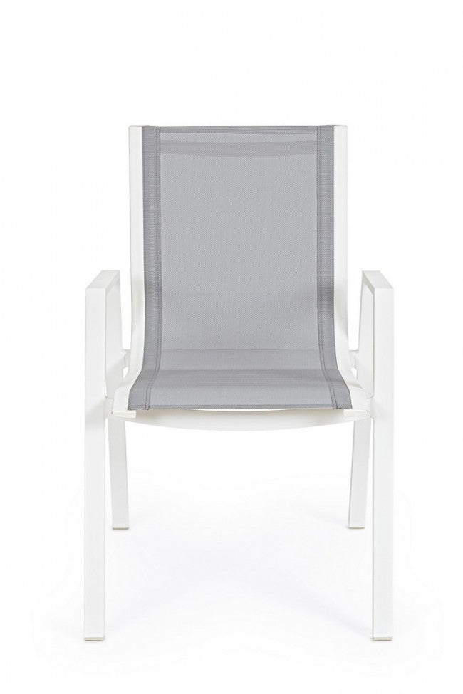 Chaise Pelagius blanche avec accoudoirs