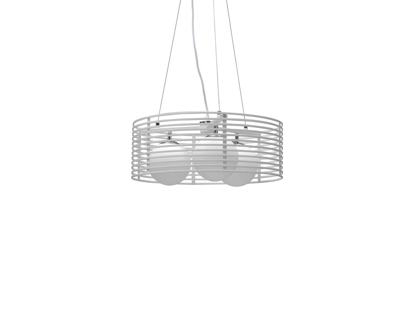 Suspension en métal avec abat-jour blanc D50xP500x120h cm
