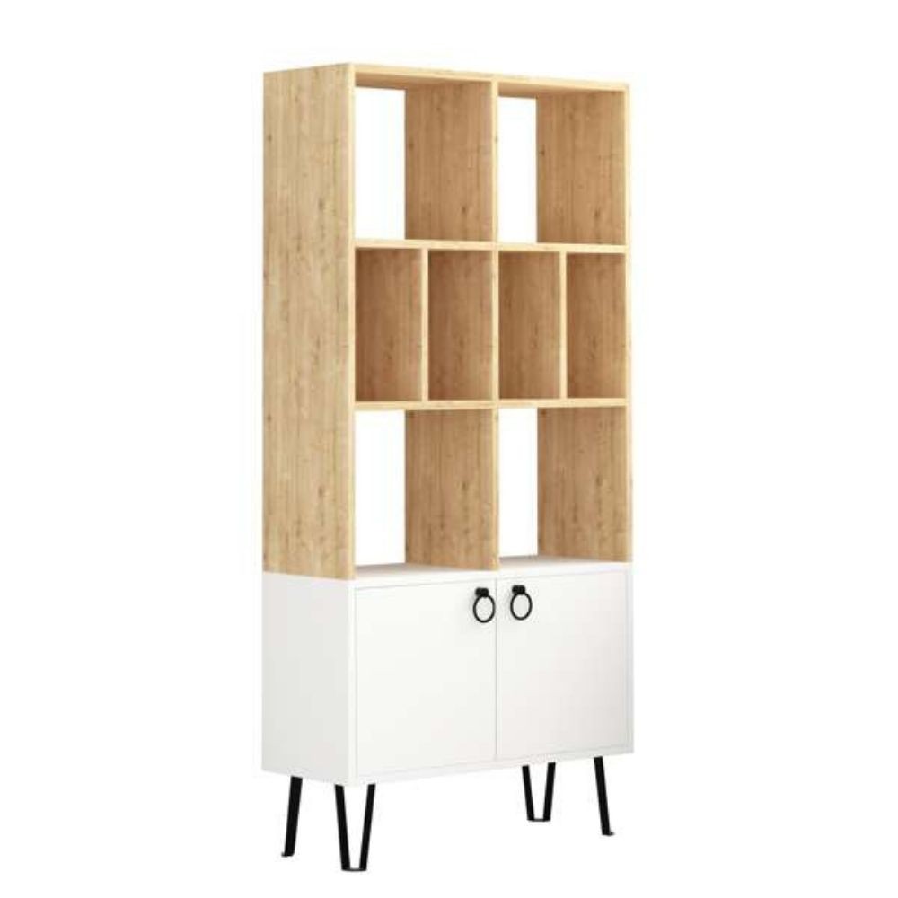 Bibliothèque Bene avec portes en chêne blanc