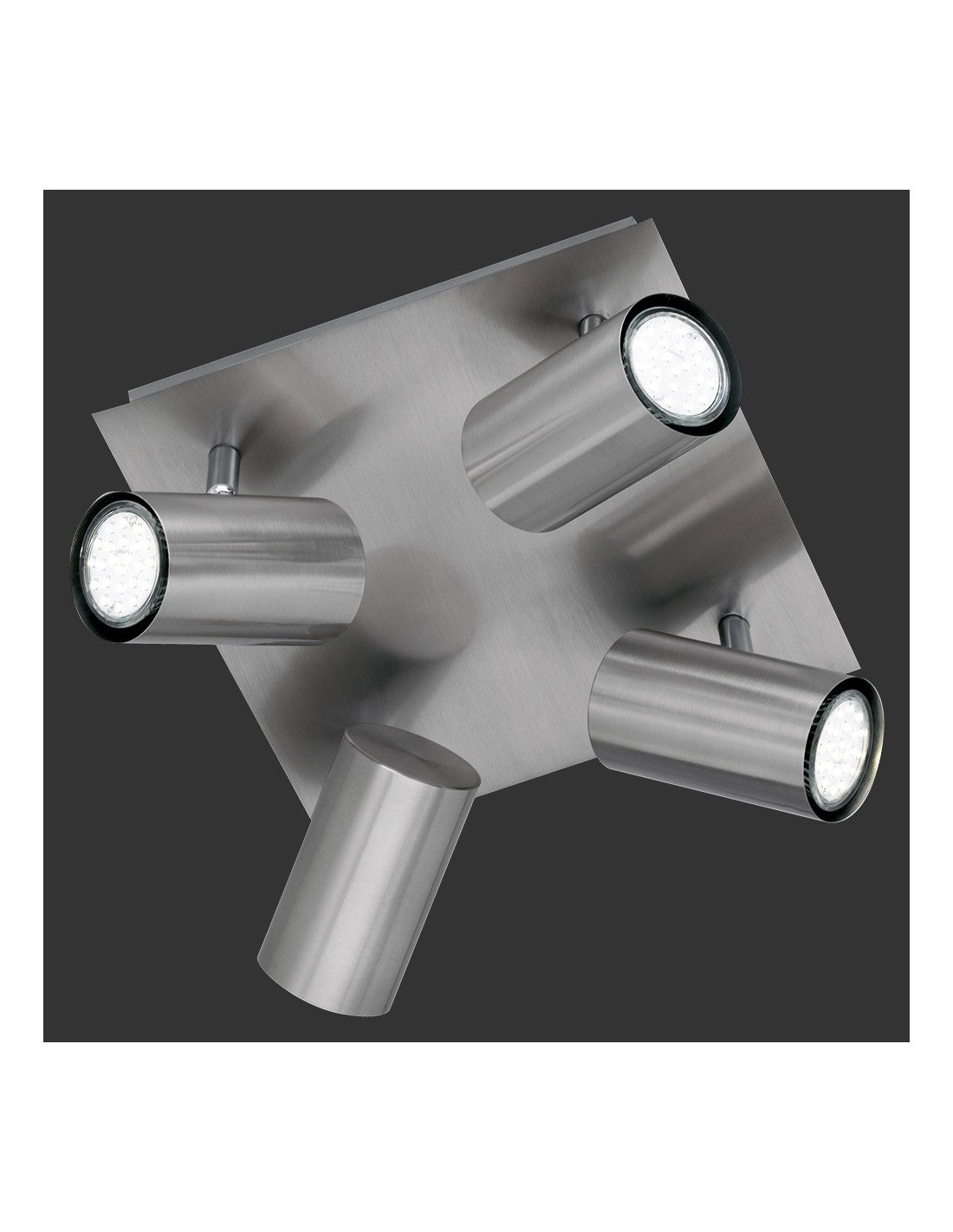 Plafonnier Carré 4 Spots Orientables Marley Nichel Trio Lighting