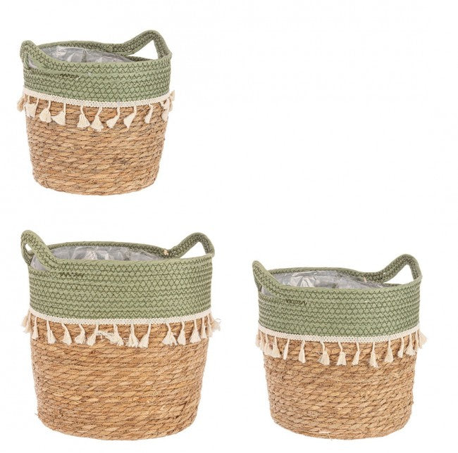 3x Set3 Panier 2M Bridget To Vert-Naturel