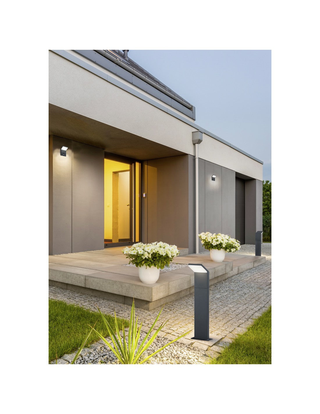 Borne de Jardin Moderne Perle Led IP54 Anthracite H50 cm Trio Eclairage