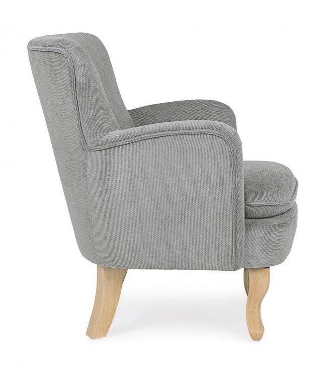 Fauteuil gris clair en tissu style vintage