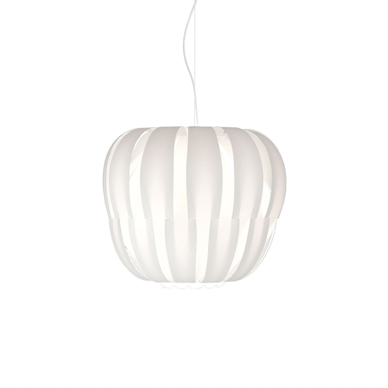Suspension blanche en métal chromé Cm. 19x16h