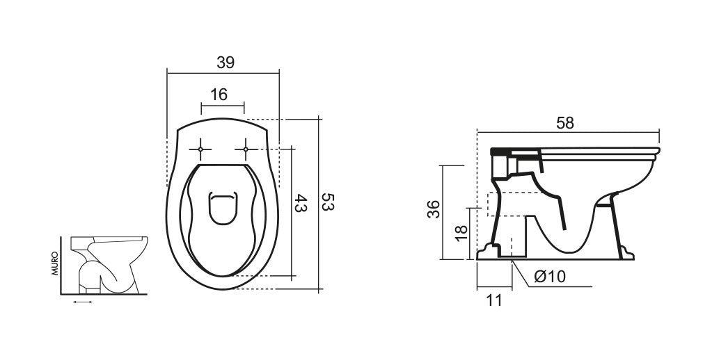 WC avec siphon de sol
