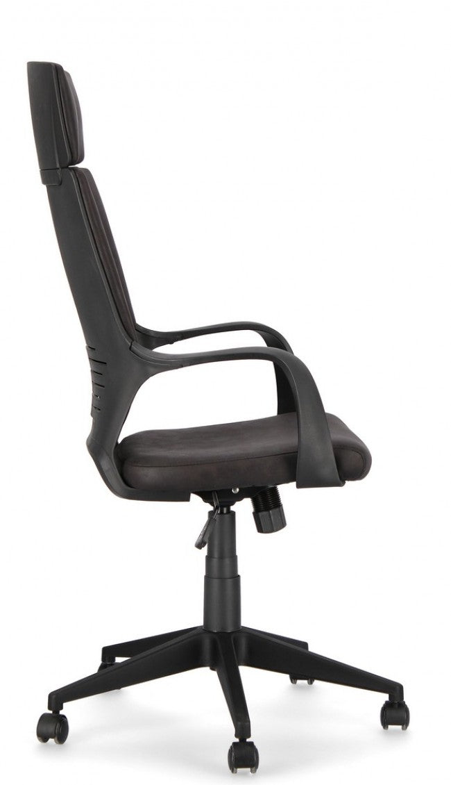 Fauteuil de bureau en tissu Damon avec dossier haut noir