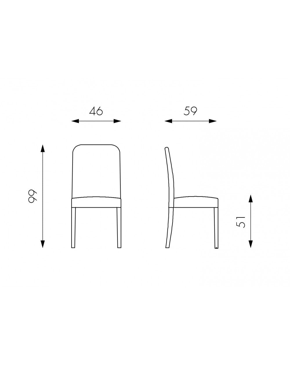 2x Chaise en simili cuir - Anita