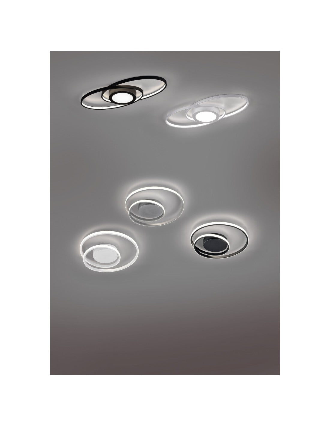 Plafonnier LED Zibal Spiral Noir 22w Dimmable Ø39 cm Trio Lighting