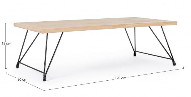 Table basse style industriel Vintage DISTRICT 120x60x h36 cm