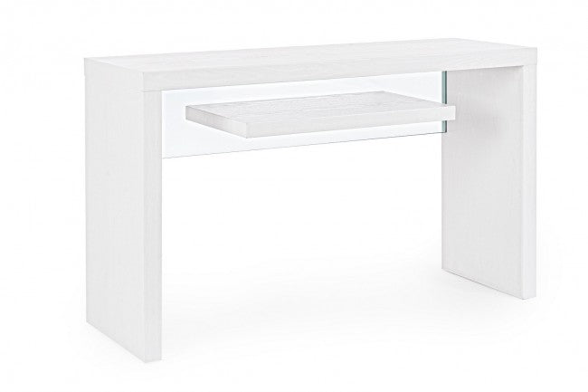 Console Bois Ligne 2P Blanc 120X40