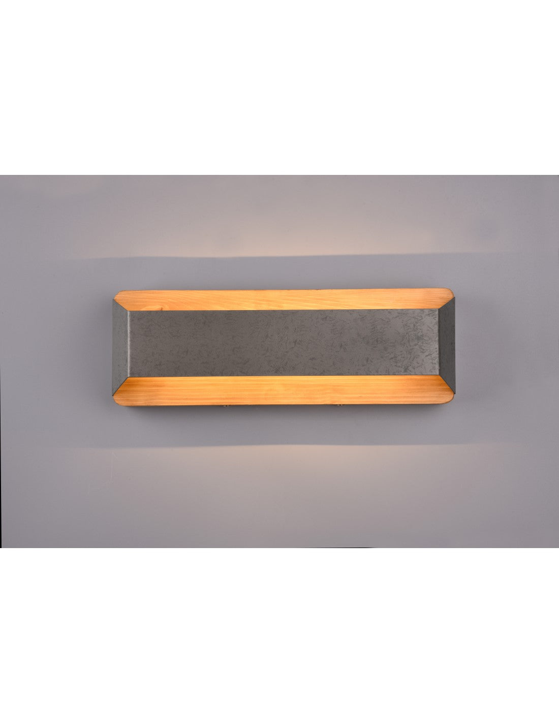 Applique Rectangulaire Double Émission LED Arino Bois Nickel Trio Lighting