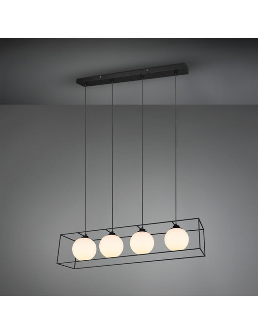 Cage Suspension 4xE14 Noir Mat L100 cm Trio Lighting