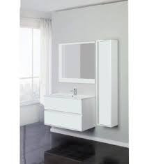 Composition de salle de bain avec deux tiroirs Fabula Line Blanc-Laqué Blanc 90x47x h57cm