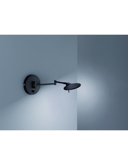 Applique LED Kazan Dimmable Noir Orientable Ø14 cm Trio Lighting