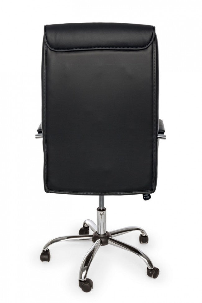 Fauteuil de bureau Queensland avec accoudoirs en éco-cuir noir