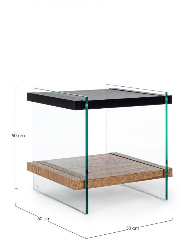 Table basse en bois 2P Line noir 50X50