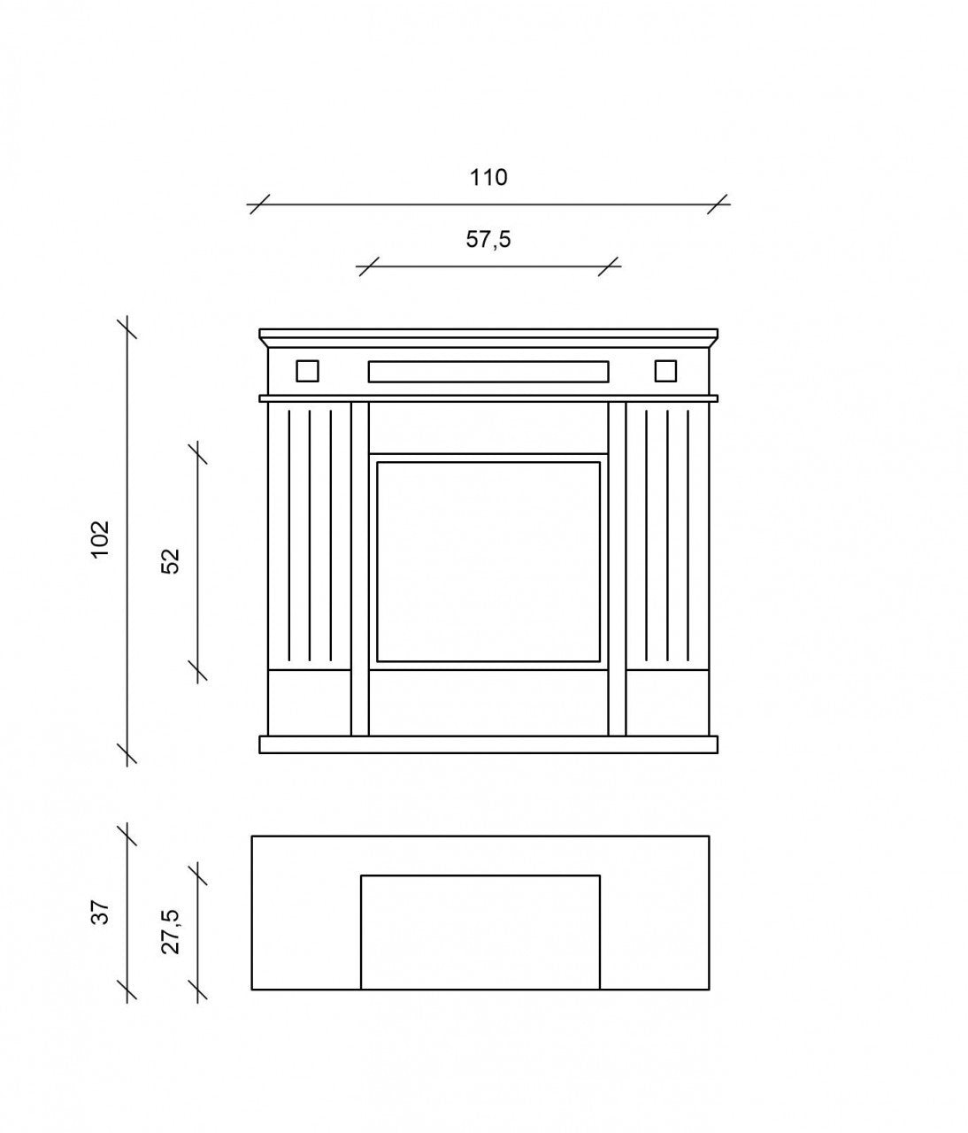 Biocheminée design au sol au bioéthanol blanc 102 x 37 xh 110 cm