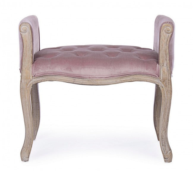 Banquette simple classique en velours en bois Diva 71 x 48 x 60 cm