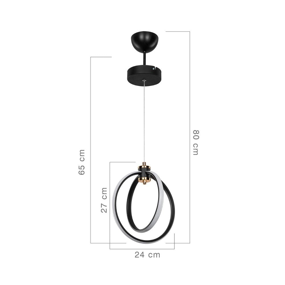 Lampe à suspension Felicia avec deux cercles LED ASZ1591
