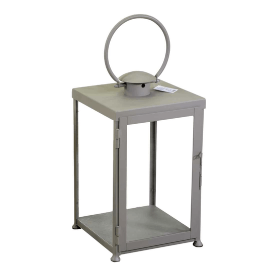 Lanterne carrée en métal gris tourterelle cm30x30h55/72