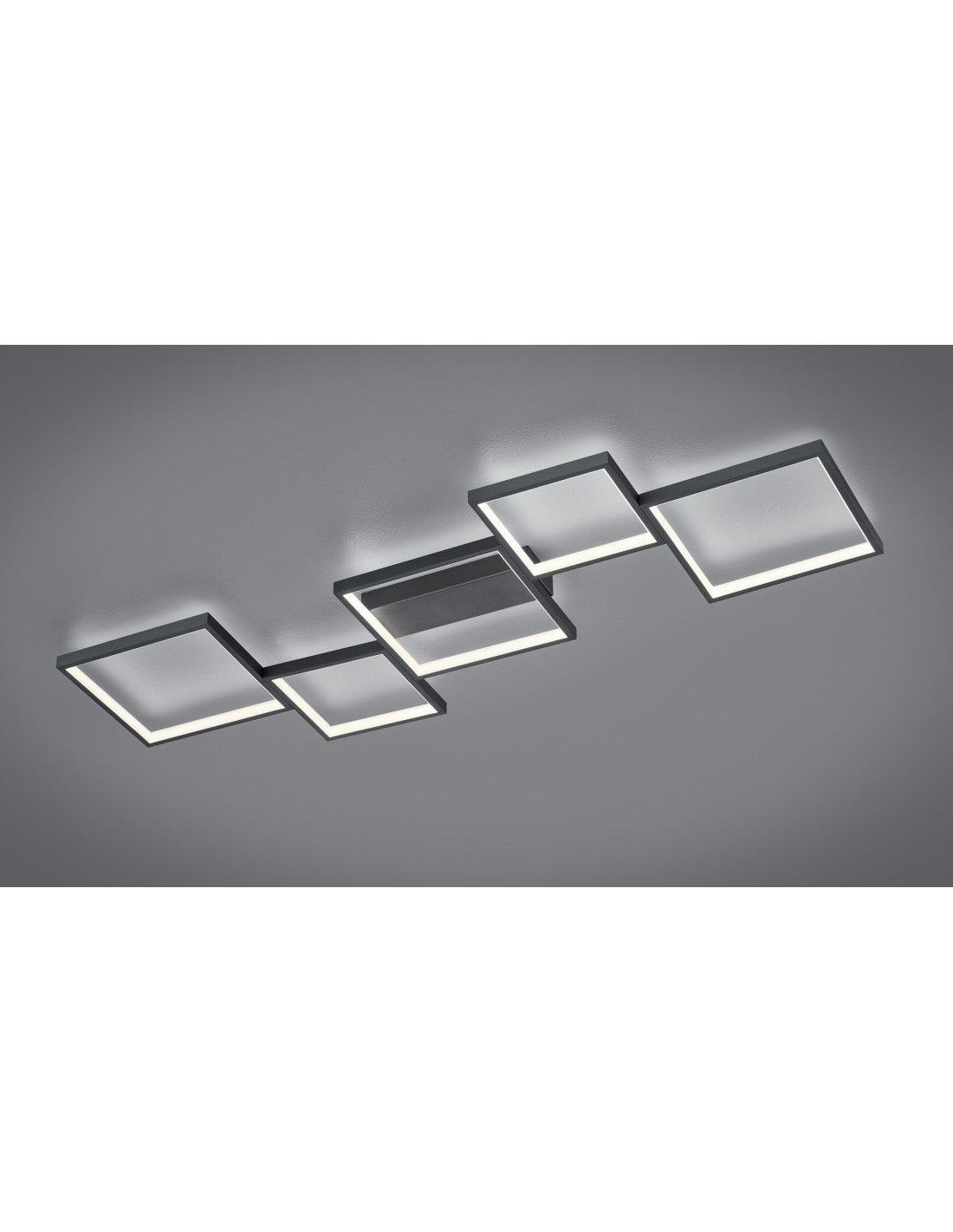 Plafonnier Led Sorrento 5 Carré L120 cm Noir Trio Lighting