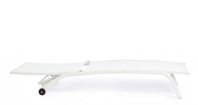 Bain de soleil Cleopas en aluminium blanc-blanc avec roulettes