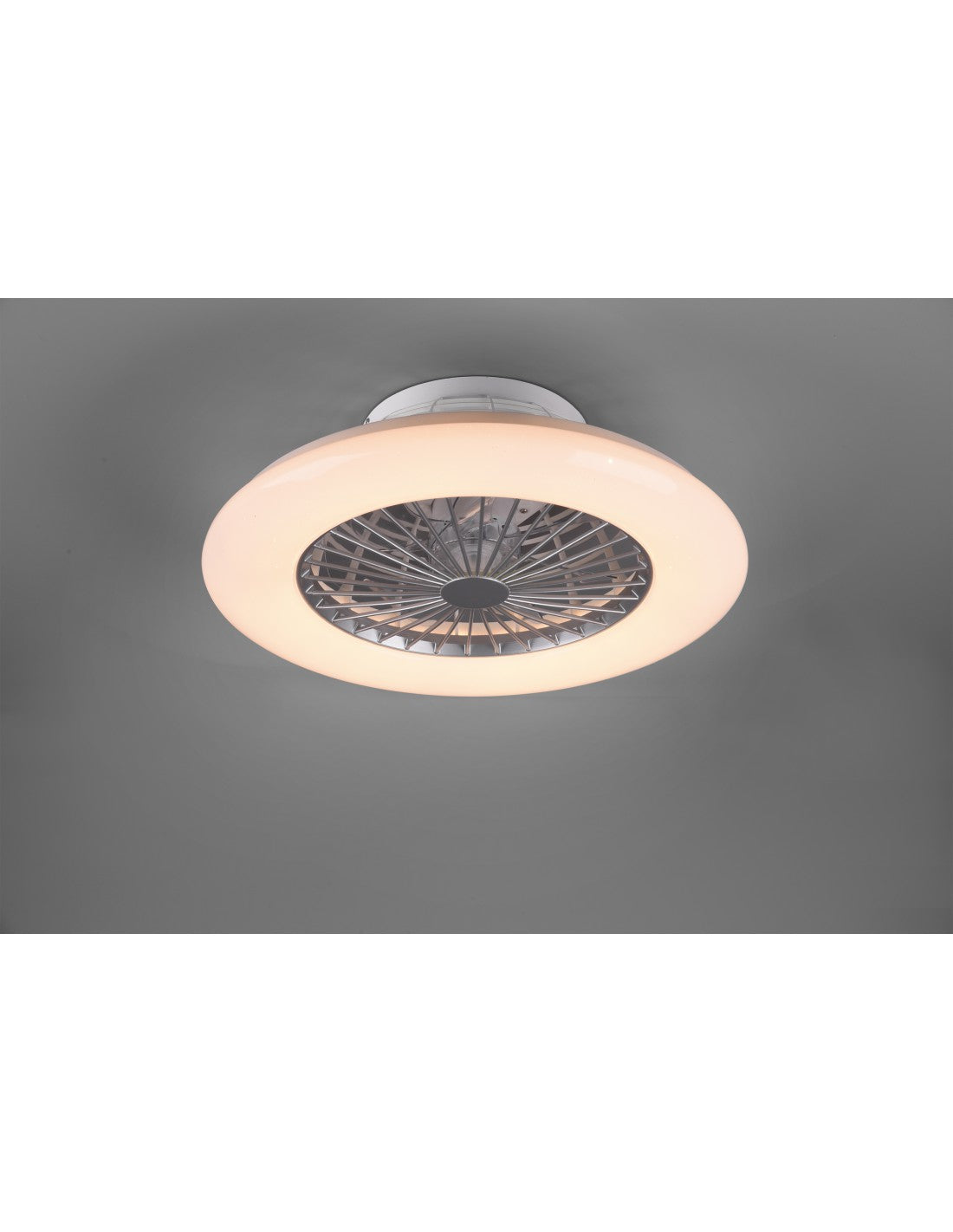 Lustre LED à intensité variable, ventilateur Stralsund, trio d'éclairage en aluminium