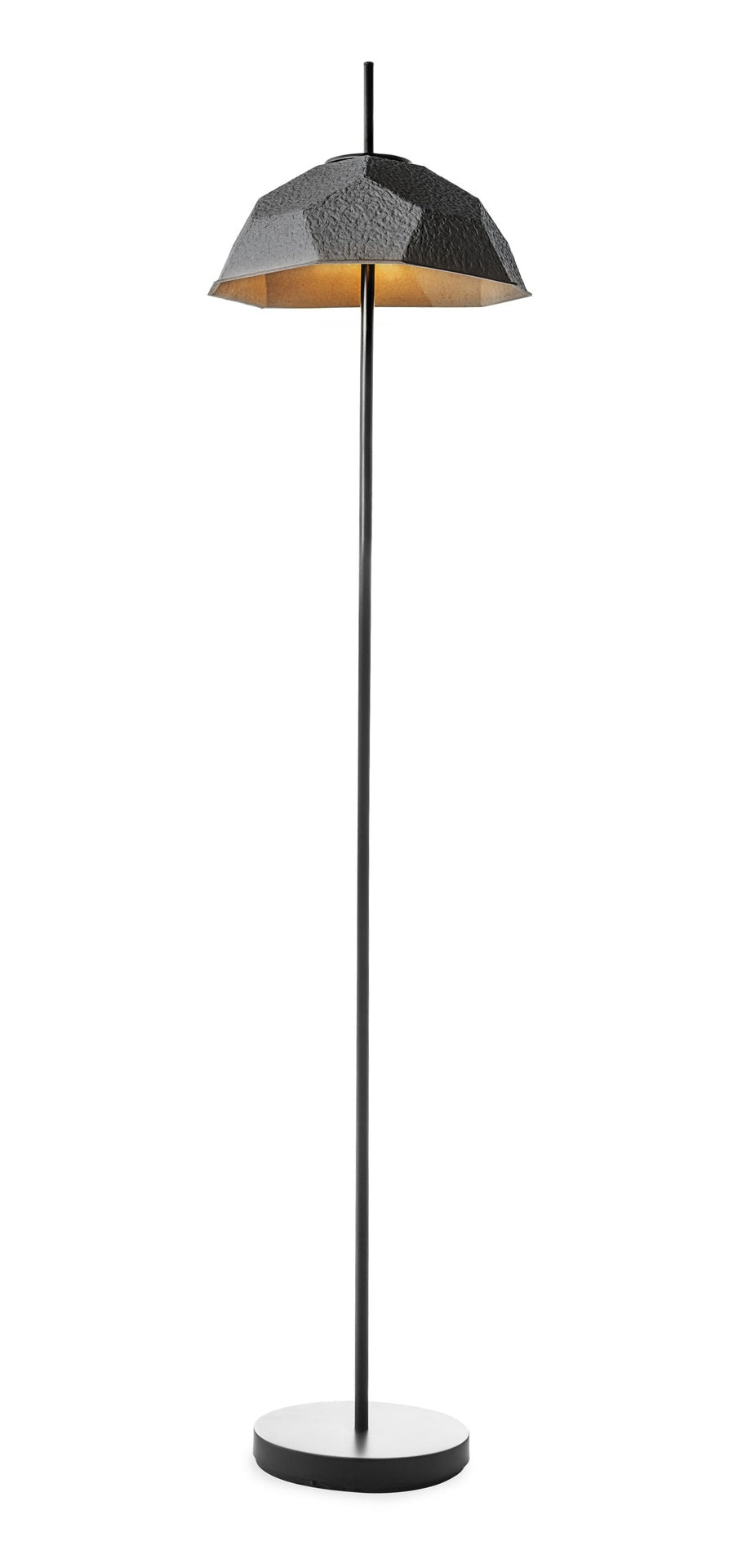 Lampadaire avec abat-jour en carton recyclé noir D34xP34x160h cm