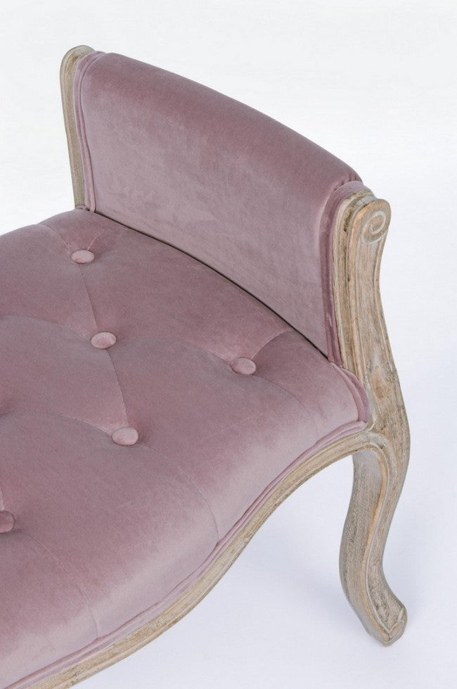 Banquette simple classique en velours en bois Diva 71 x 48 x 60 cm