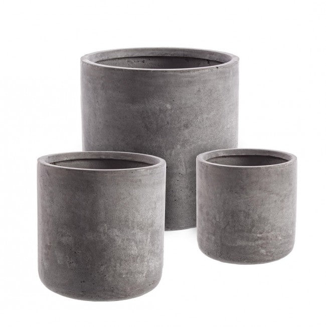 Set3 Support Vase Ciment Cil Gris
