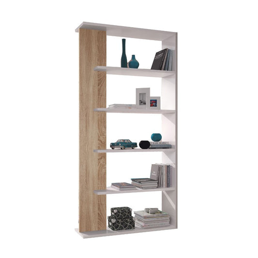 Bibliothèque design ouverte en chêne blanc 90 x 25 x 180 h cm