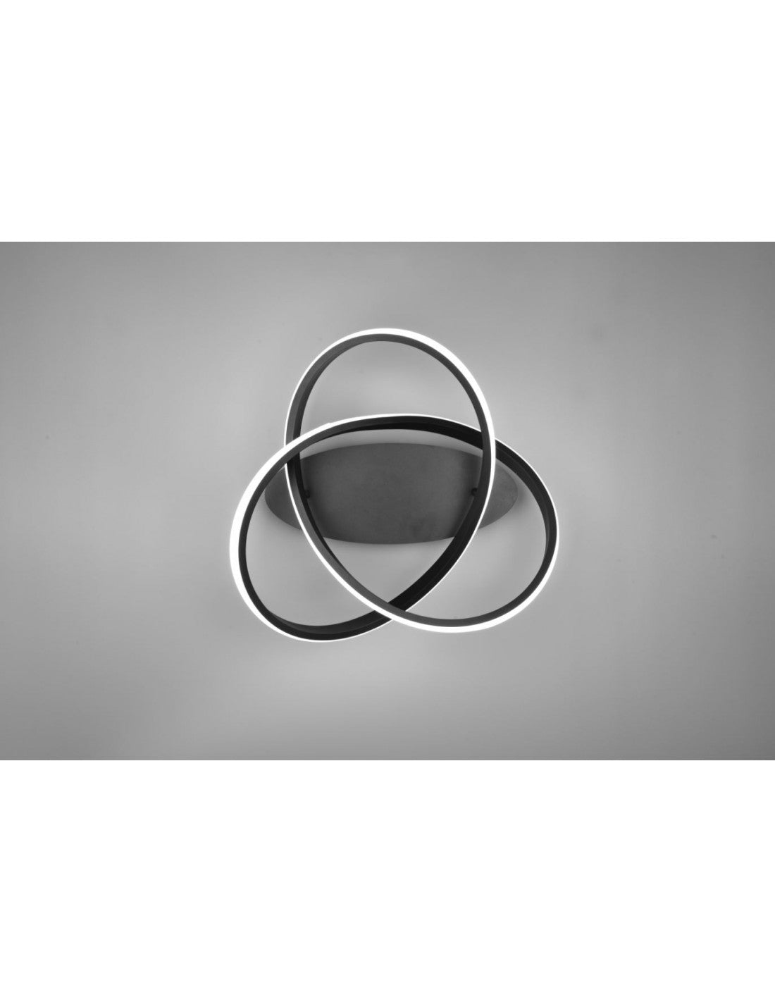 Plafonnier Spiral Course Noir Led Variateur 18w Ø45 cm Trio Lighting