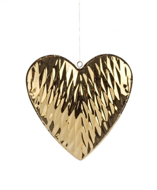 6x Pendentif Coeur Plaqué Or M