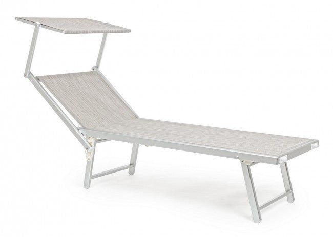 Transat pliant OCEAN en aluminium gris