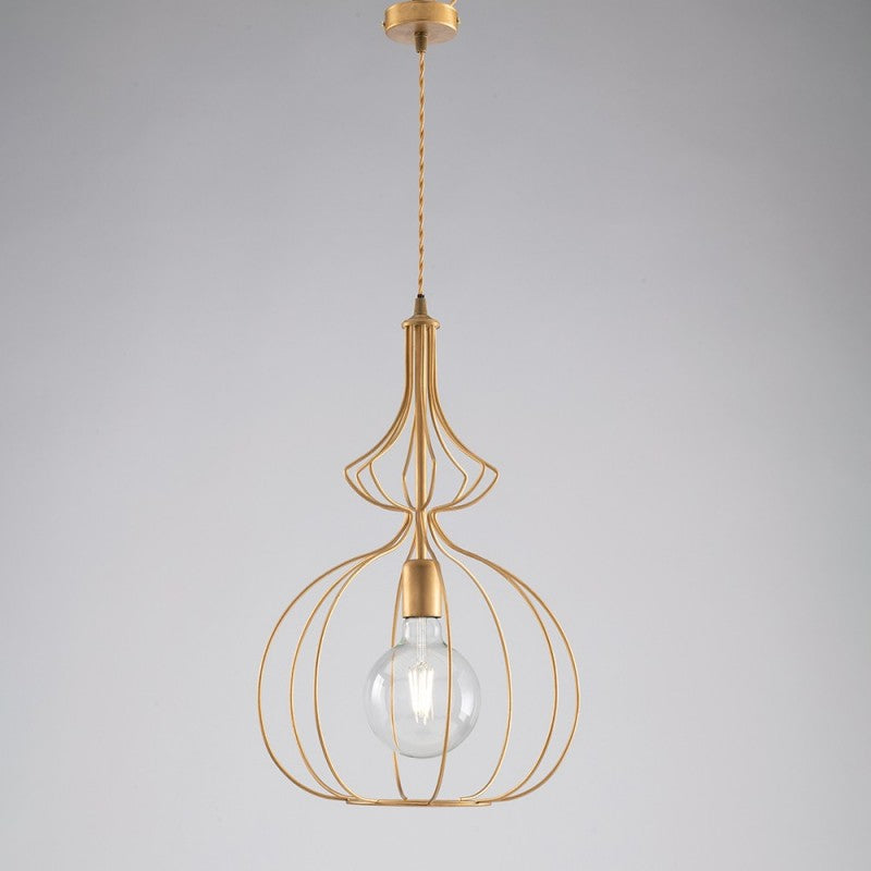 Lustre doré industriel urbain moderne 35 cm