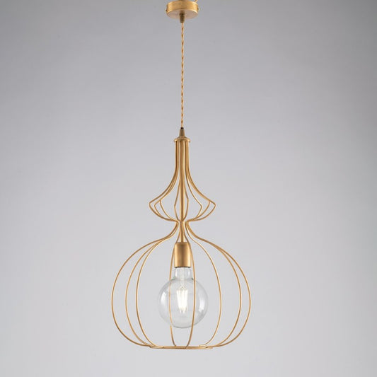 Lustre doré industriel urbain moderne 35 cm