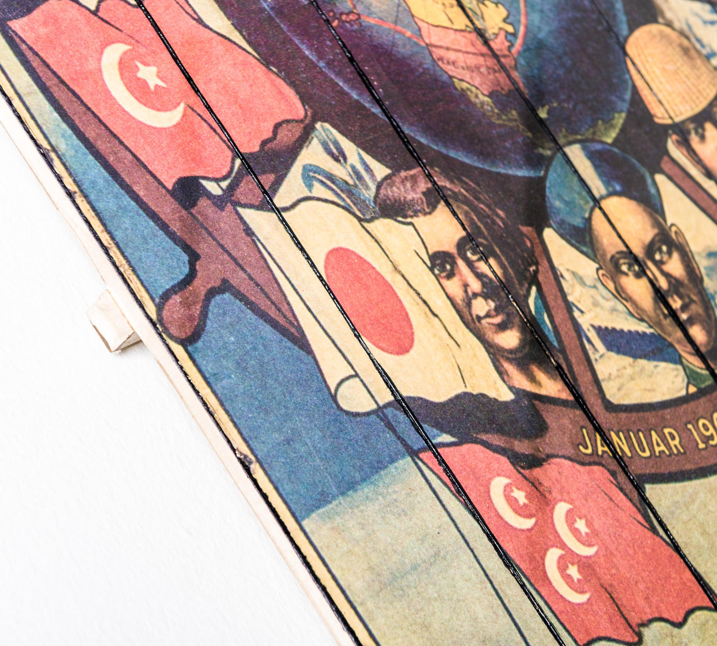 Impression sur bois avec toile multicolore 60x100 cm